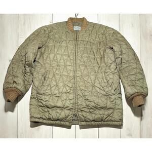 Vtg Pioneer Wear Green Quilted Jacket Womens XL Full Zip Long Sleeve See Photos